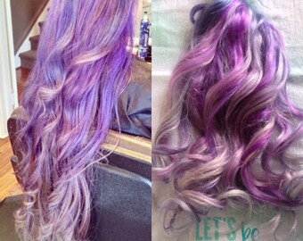 Silver Ombre Hair Extensions Lavender Hair Pastel Hair Pink Etsy
