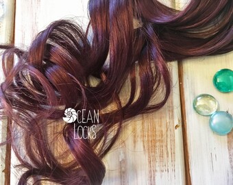 Set Of 4 Plum Burgundy Wine Galaxy Oil Slick Clip In Hair Etsy