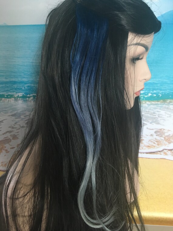 Ombre Hair Extensions Navy Blue Hair Clip In Hair Denim Blue Hair Silver Hair Human Hair Mermaid Hair Hair Weave Ocean Locks Hair