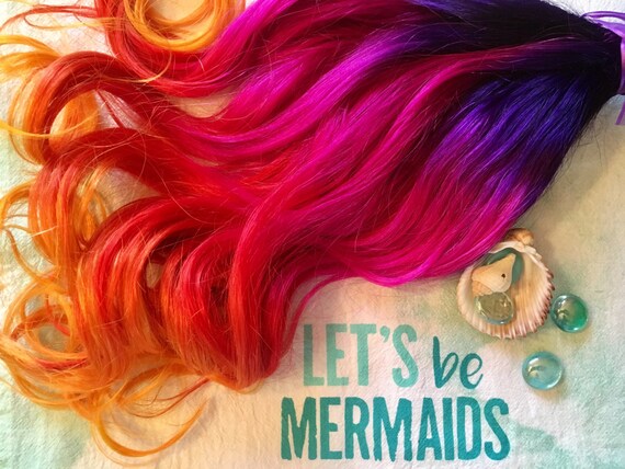 Sunset Color Hair Extensions Ombre Hair Extensions Hair Etsy