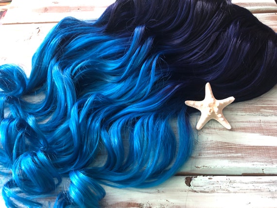 Bright Blue Hair Navy Blue Hair Hair Extensions Ombre Hair Extensions Mermaid Hair Hair Extensions Clip In Thick Hair