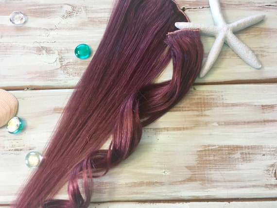 Solid Color Hair Extensions Clip In Hair Mauve Hair Purple Etsy
