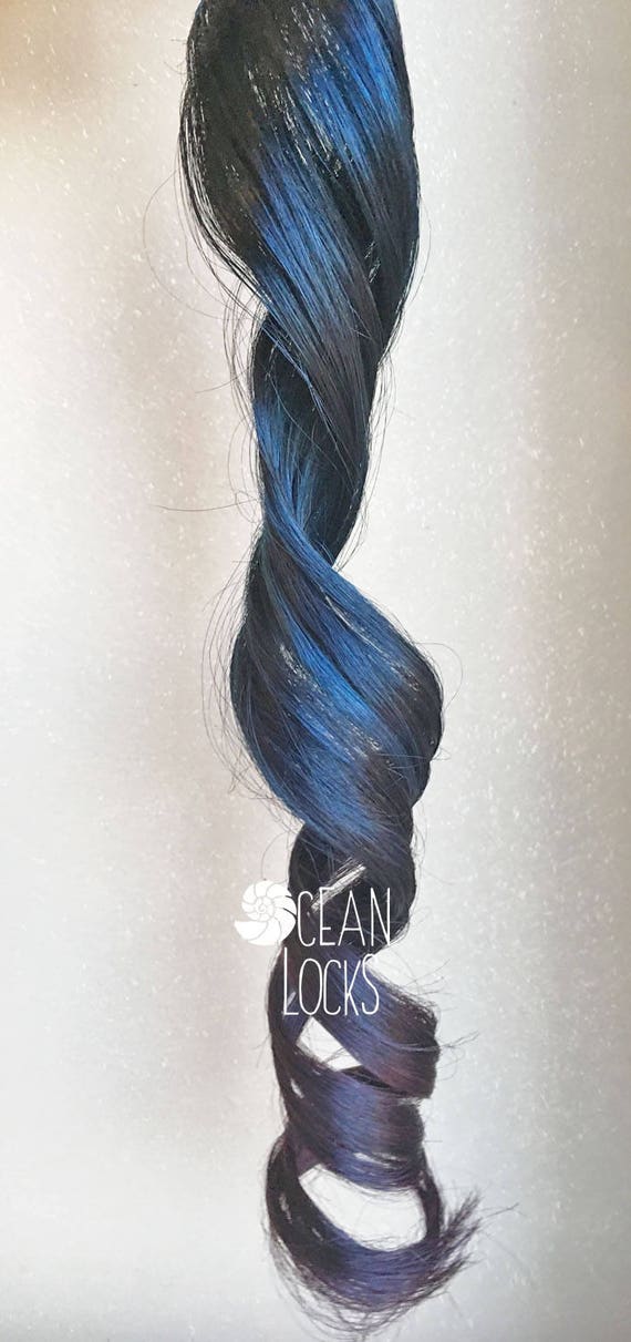 Dark Blue Hair Extensions Hair Extensions Clip In Ombre Hair Etsy
