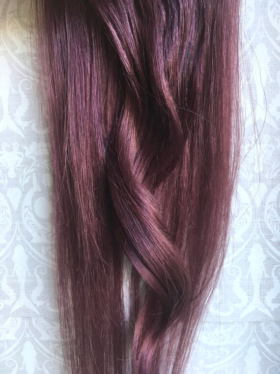 Solid Color Hair Extensions Clip In Hair Mauve Hair Purple Etsy