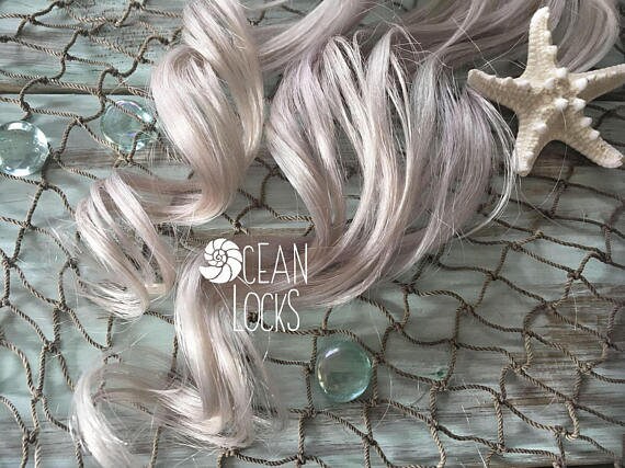 Human Hair Extensions Hair Extensions Clip In White Hair Etsy