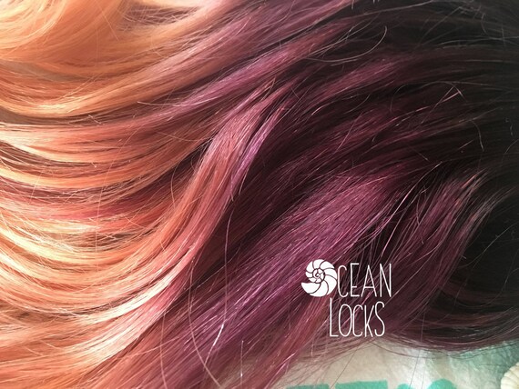Human Hair Extensions Clip In Hair Plum Hair Ombre Hair Etsy