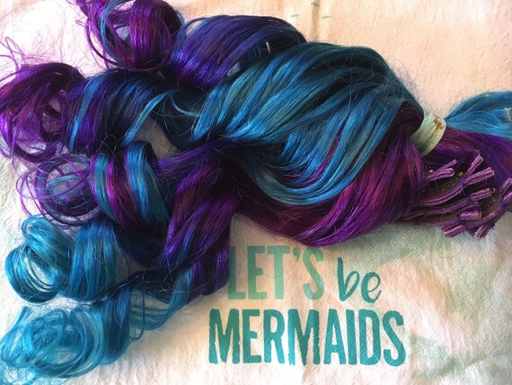 Purple Hair Extensions Clip In Hair Vibrant Hair Aqua Hair Etsy