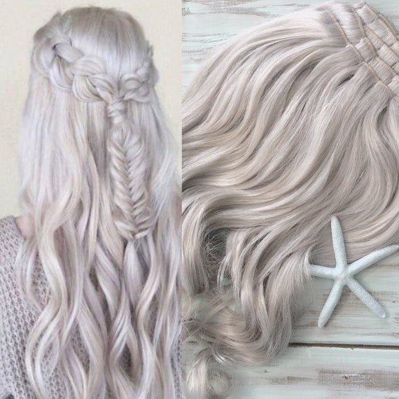 Hair Extensions Opal Hair Silver Hair Grey Hair Platinum Etsy