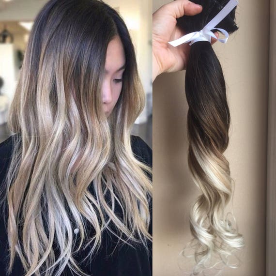 Ombre Hair Extensions Balayage Hair Extensions Wedding Hair Clip In Dark Brown Hair Blonde Hair Thick Hair Mermaid Hair Human Hair