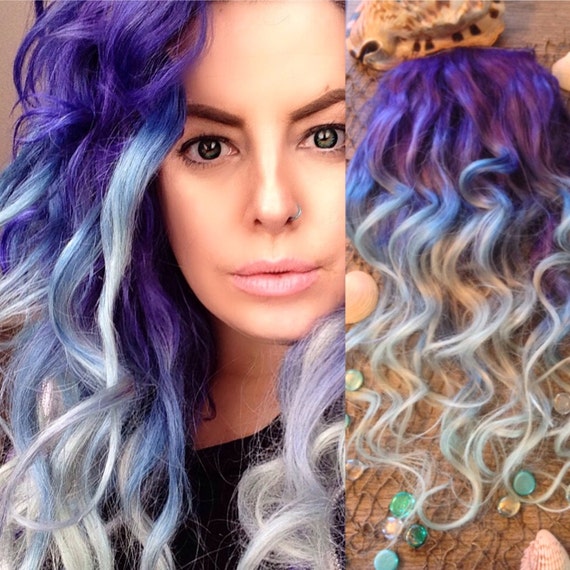 Purple Hair Blue Hair Extensions Ombre Hair Extensions Etsy