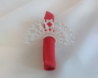 napkin ring, wedding table decor,wedding napkin rings, white, crocheted napkin rings for the festive table 12 pcs,free delivery nationwide,