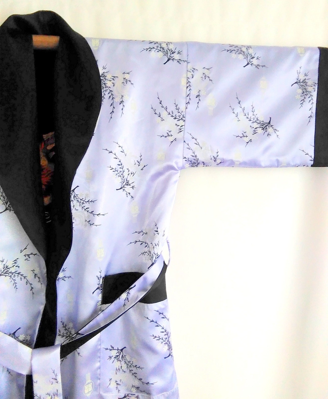 Dragon Kimono, Black Chinese Men Kimono Robe, Robe With Dragon, Double ...