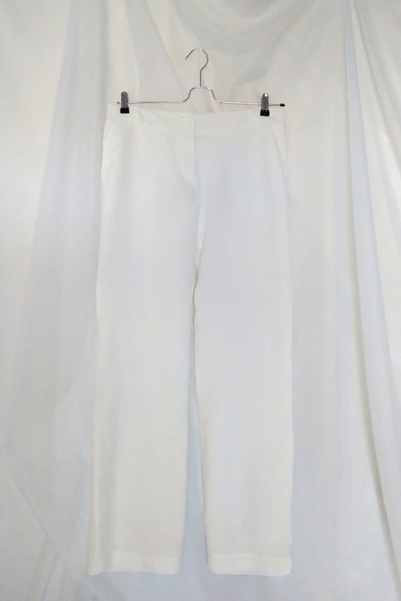 Women's Linen Blend Cropped Wide Leg Trousers