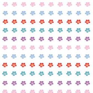 Small Fun Flowers Nail Stickers 3 (100+Stickers per sheet)