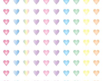 Pastel Heart Nail Stickers (100+stickers per sheet)