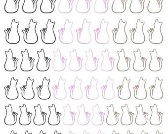 Cat Outline Nail Stickers (100+Stickers)
