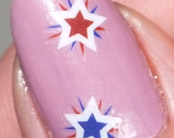 Adesivi per unghie con stelle rosse, bianche e blu 2 (oltre 100 adesivi per foglio)