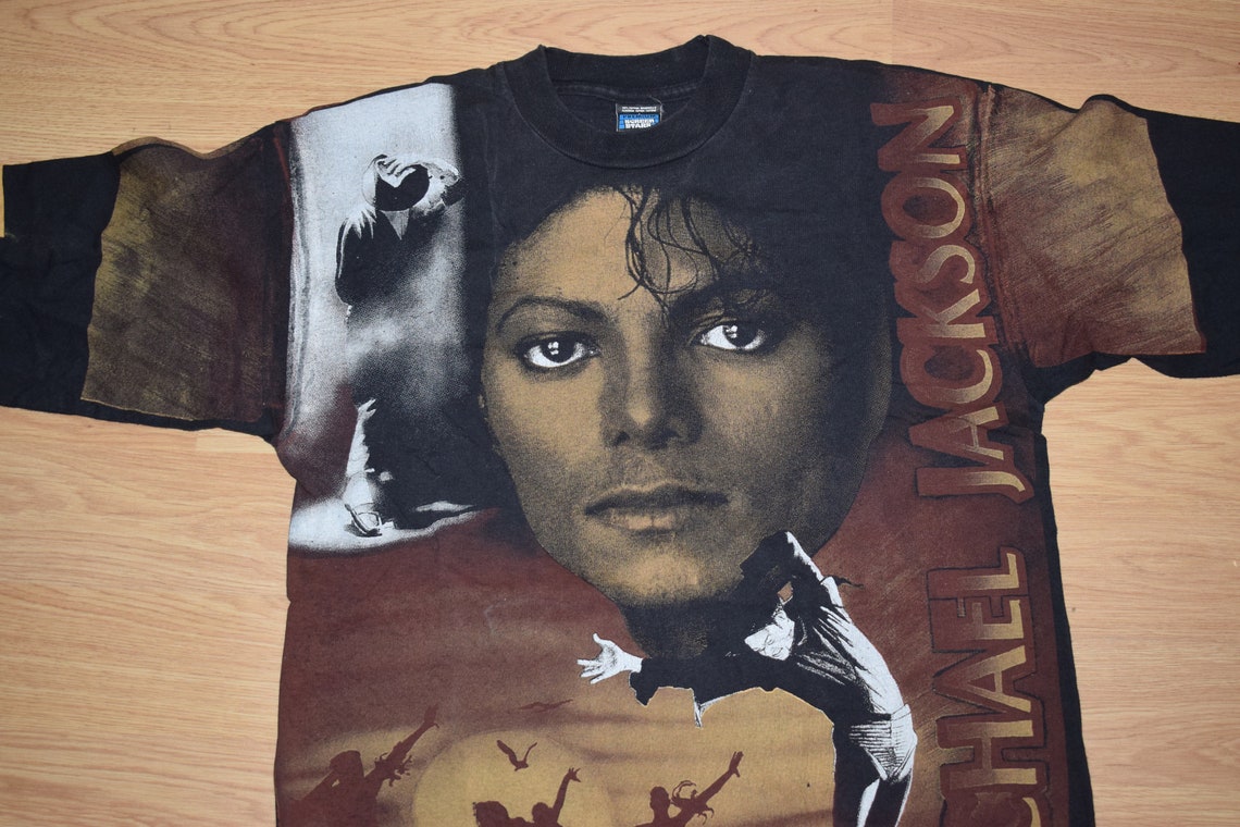 Michael Jackson 90s All Over Print Screen Stars Vintage Long | Etsy