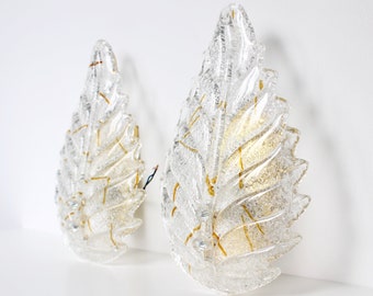 Lámparas de pared vintage de cristal de Murano italiano