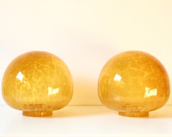 Vintage Replacement Amber Art Deco Glass Shade / Lamps Shade / Pendant Light Shade / Glass Globe
