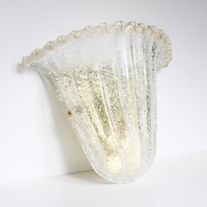 Vintage Single Large Barovier & Toso Style Wall Lamp Murano Glass /  Graniglia Sconce