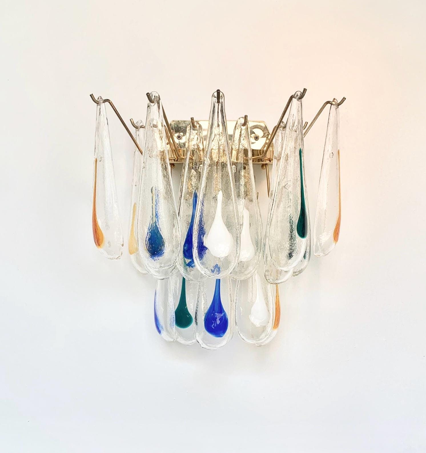 Vintage Single La Murrina Wall Lamp / Murano Glass Sconce / Applique