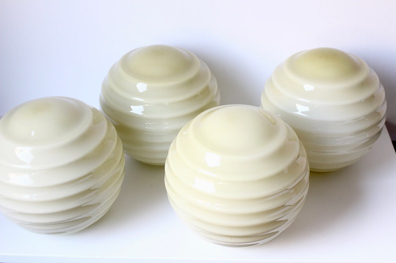 Vintage Pair of Art Deco Chandelier Glass Globes / Replacement Etsy