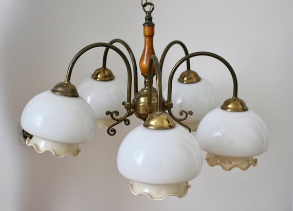 Vintage Milk Glass Chandelier Vintage Milk Glass Chandelier, Vintage Milk Glass Light Fixtures