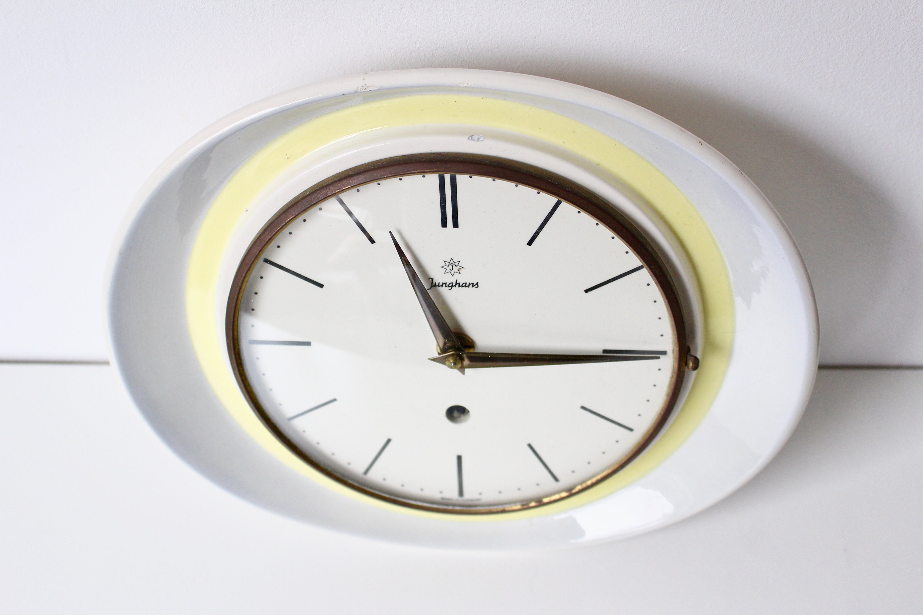 Vintage Porcelain Wall Clock Junghans Kitchen Clock - Etsy