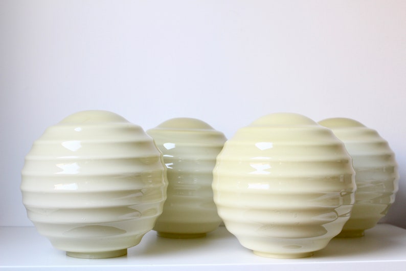 Vintage Pair of Art Deco Chandelier Glass Globes / Replacement Etsy