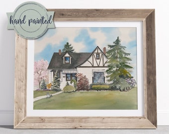 Custom home portrait, house painting, housewarming gift, Watercolor house portrait, painting of home, home illustration, realtor gift
