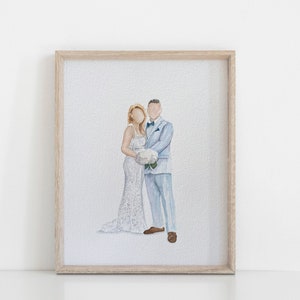 Custom watercolor wedding portrait, bride and groom painting, personalized Wedding keepsake gift, wedding illustration, Family portrait