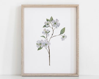 Watercolor Dogwood Flower Art Print | North Carolina State Flower
