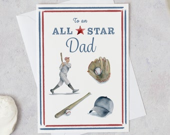 Father's Day card | Baseball card for Dad | Father's Day card baseball | Baseball gift for dad | Funny card | Sports card