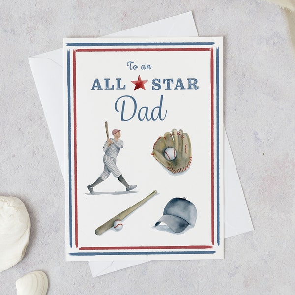 Father's Day card | Baseball card for Dad | Father's Day card baseball | Baseball gift for dad | Funny card | Sports card