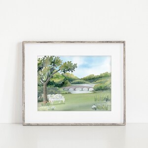 Watercolor garden painting wall art | Floral landscape art | Garden art | botanical art | Spring wall decor | Art for sunroom | Garden gift
