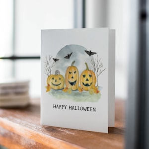 Halloween card | Happy Halloween card set | Gift for coworkers |  | Fall cards | Pumpkin card | Halloween decor | Halloween party card