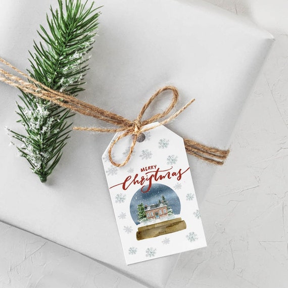 Christmas Gift Tag Set of Gift Tags Holiday Gift Tags Watercolor Christmas  Gift Tag With Silk String Gift Enclosure Tag for Present 