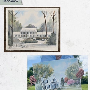 Custom house portrait gift hand painted house painting from photo, realtor closing gift, housewarming gift, Watercolor of home, Mother's Day image 10