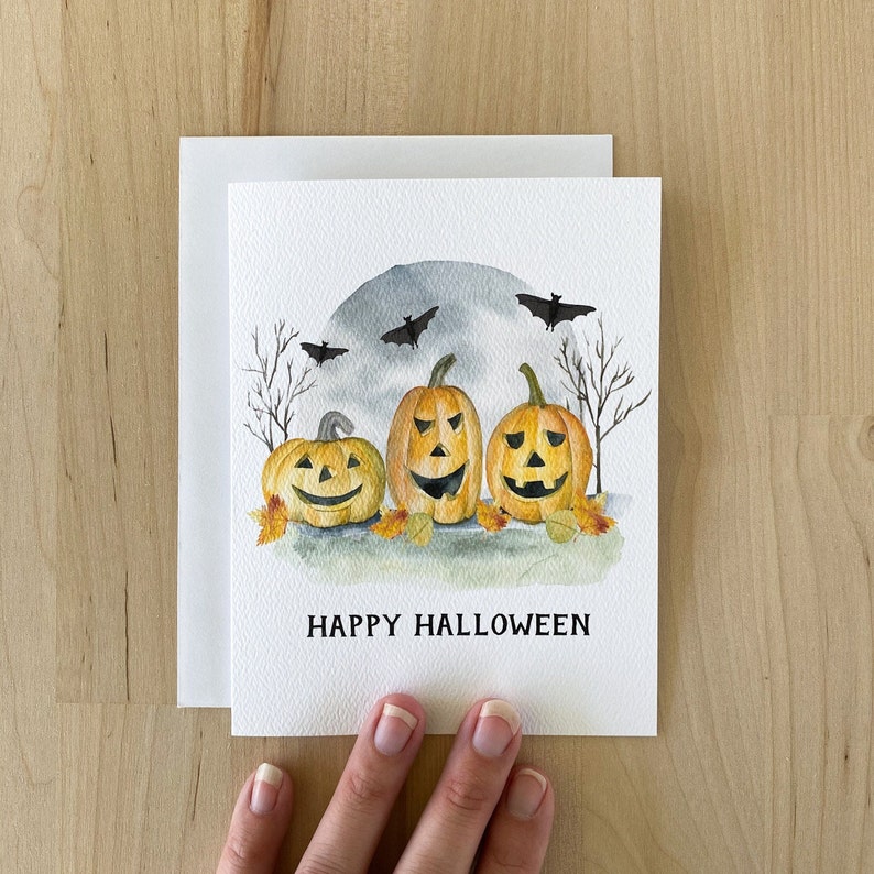Halloween Card | Happy Halloween Card Set | Gift for Coworkers | | Fall ...