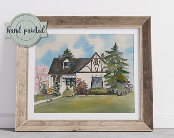 Custom home portrait, house painting, housewarming gift, Watercolor house portrait, painting of home, home illustration, realtor gift