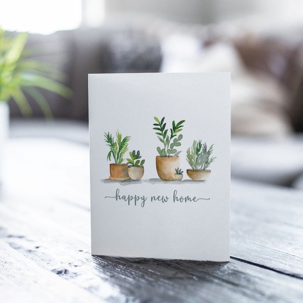 New home card | Congrats on your new home | Housewarming gift | House plants | First Home gift | Card for Housewarming | Moving card