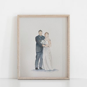 Custom couple wedding portrait, watercolor bride and groom wedding painting, Wedding gift, wedding illustration, Family portrait image 6