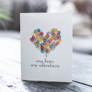 New Home New Adventures Card New Home Card Housewarming Card Moving Card First Home Card Congratulations House, realtor closing gift image 1