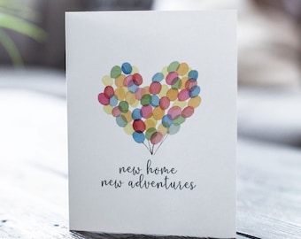 New Home New Adventures Card | New Home Card Housewarming Card | Moving Card | First Home Card | Congratulations House, realtor closing gift