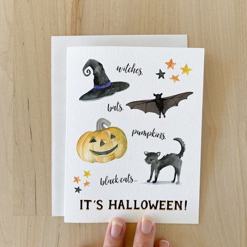Halloween card Happy Halloween card set Gift for coworkers Fall cards Pumpkin card Halloween decor Halloween party card image 2