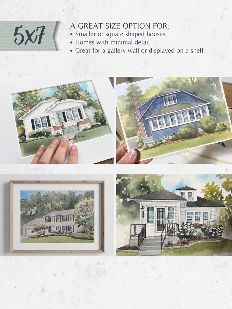 Custom home portrait house painting housewarming gift watercolor house portrait painting of home home illustration realtor gift Mother's Day image 7