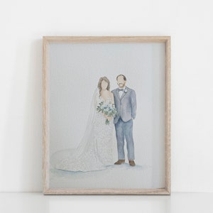 Custom couple wedding portrait, watercolor bride and groom wedding painting, Wedding gift, wedding illustration, Family portrait image 8