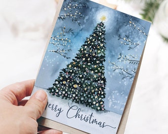 Christmas Tree Card | Blank Christmas Card | Holiday Card | Merry Christmas Card | Christmas Greeting Card