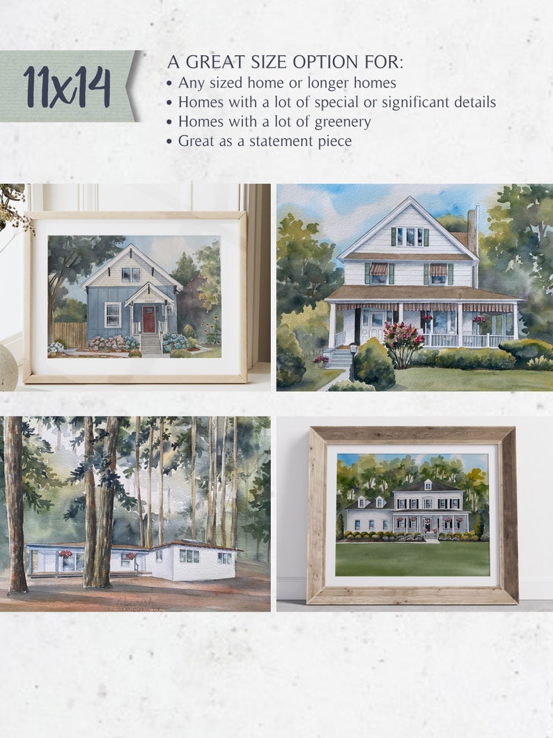 Custom home portrait house painting housewarming gift watercolor house portrait painting of home home illustration realtor gift Mother's Day image 9